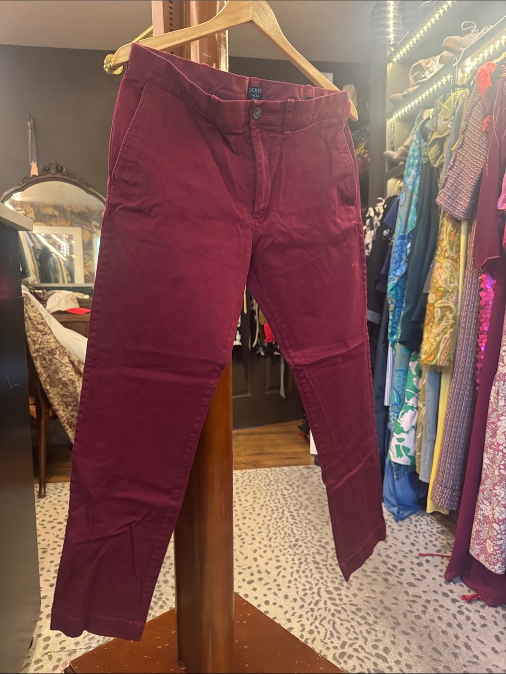 J. Crew Men's Wine Red Chino Pants